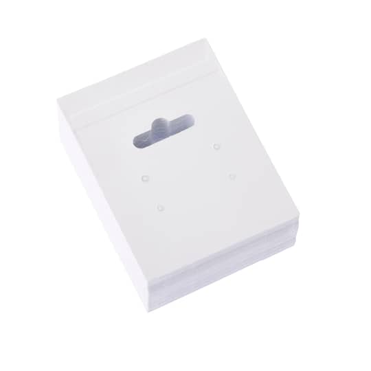 12 Packs: 75 ct. (900 total) White Paper Earring Cards by Bead Landing™